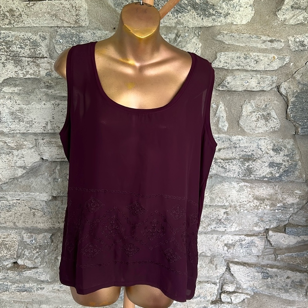 Eggplant Mixed media top